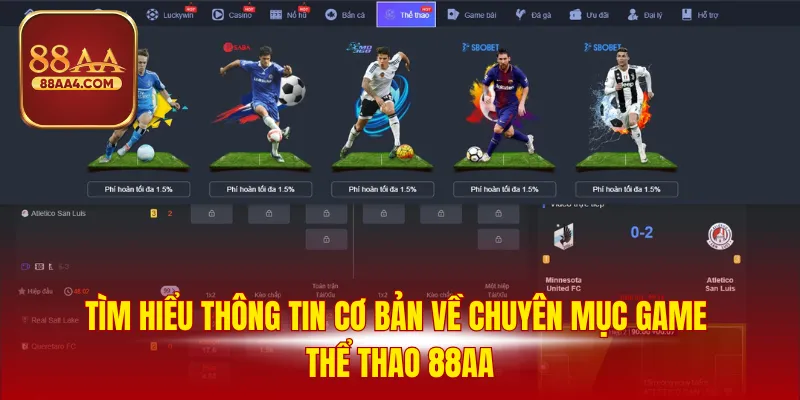 THỂ THAO 1 Tìm hiểu thông tin cơ bản về chuyên mục game thể thao 88AA